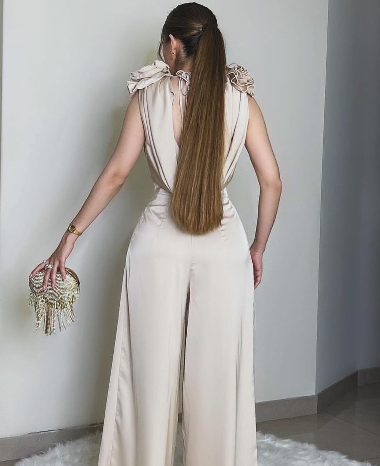 10424c Jumpsuit Champagne