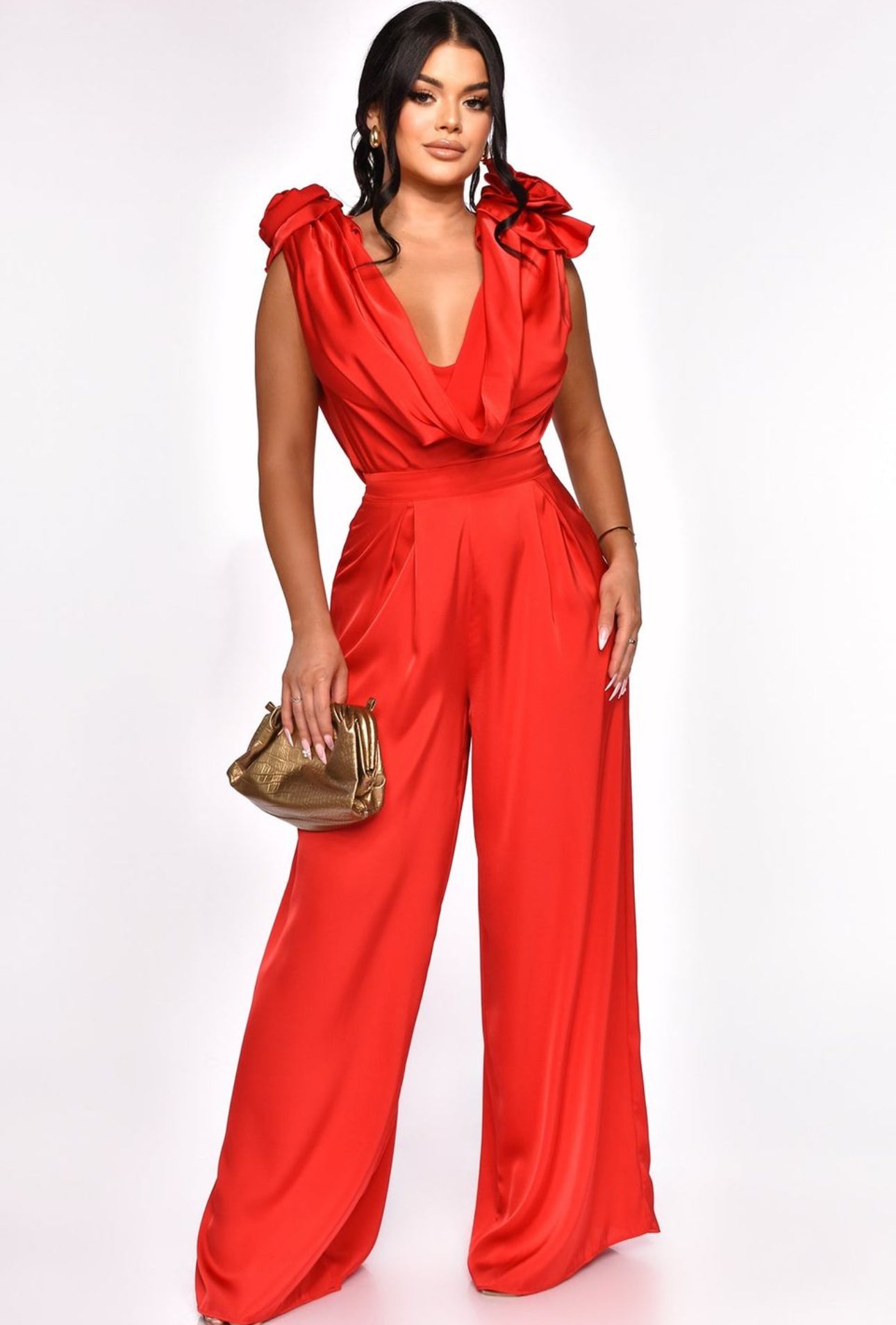 10424c Jumpsuit Red
