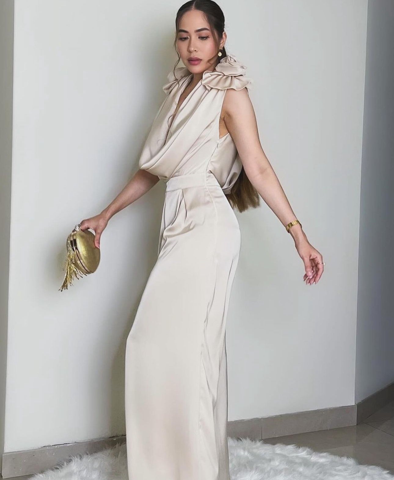 10424c Jumpsuit Champagne