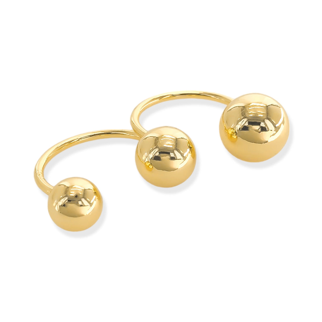 LRN279 Anillo doble baño de oro