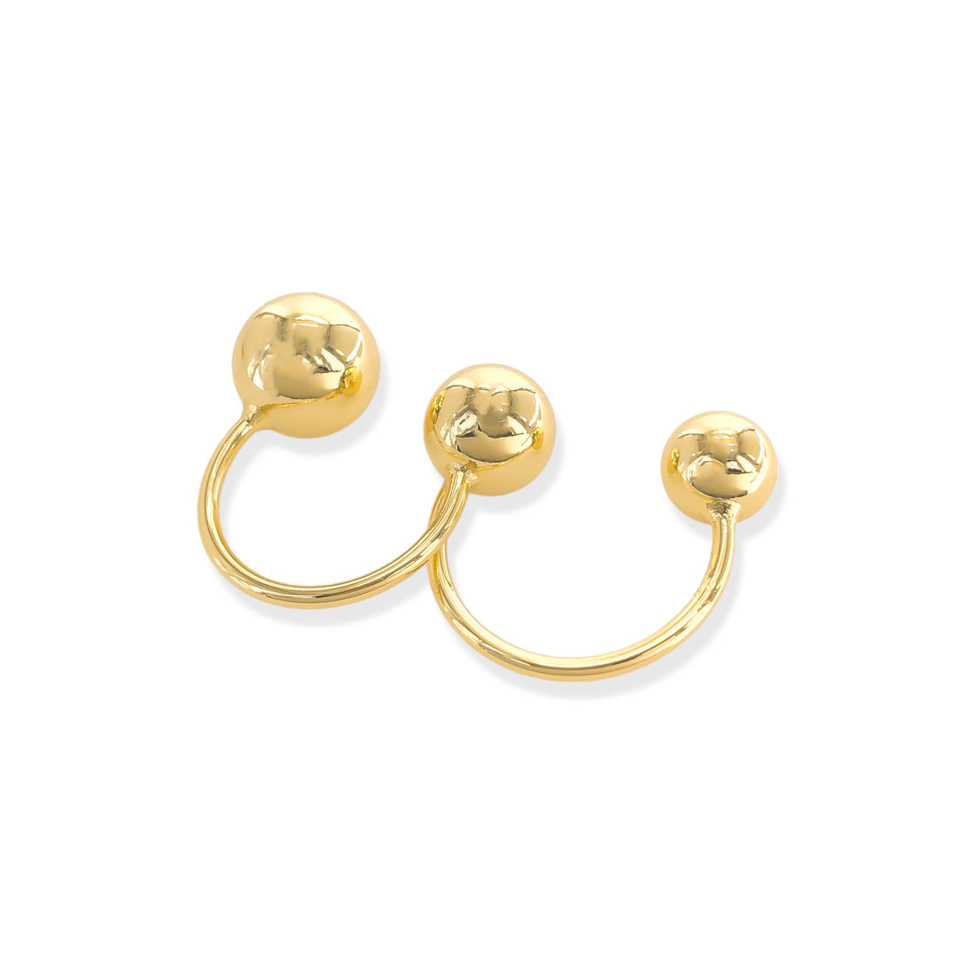 LRN279 Anillo doble baño de oro
