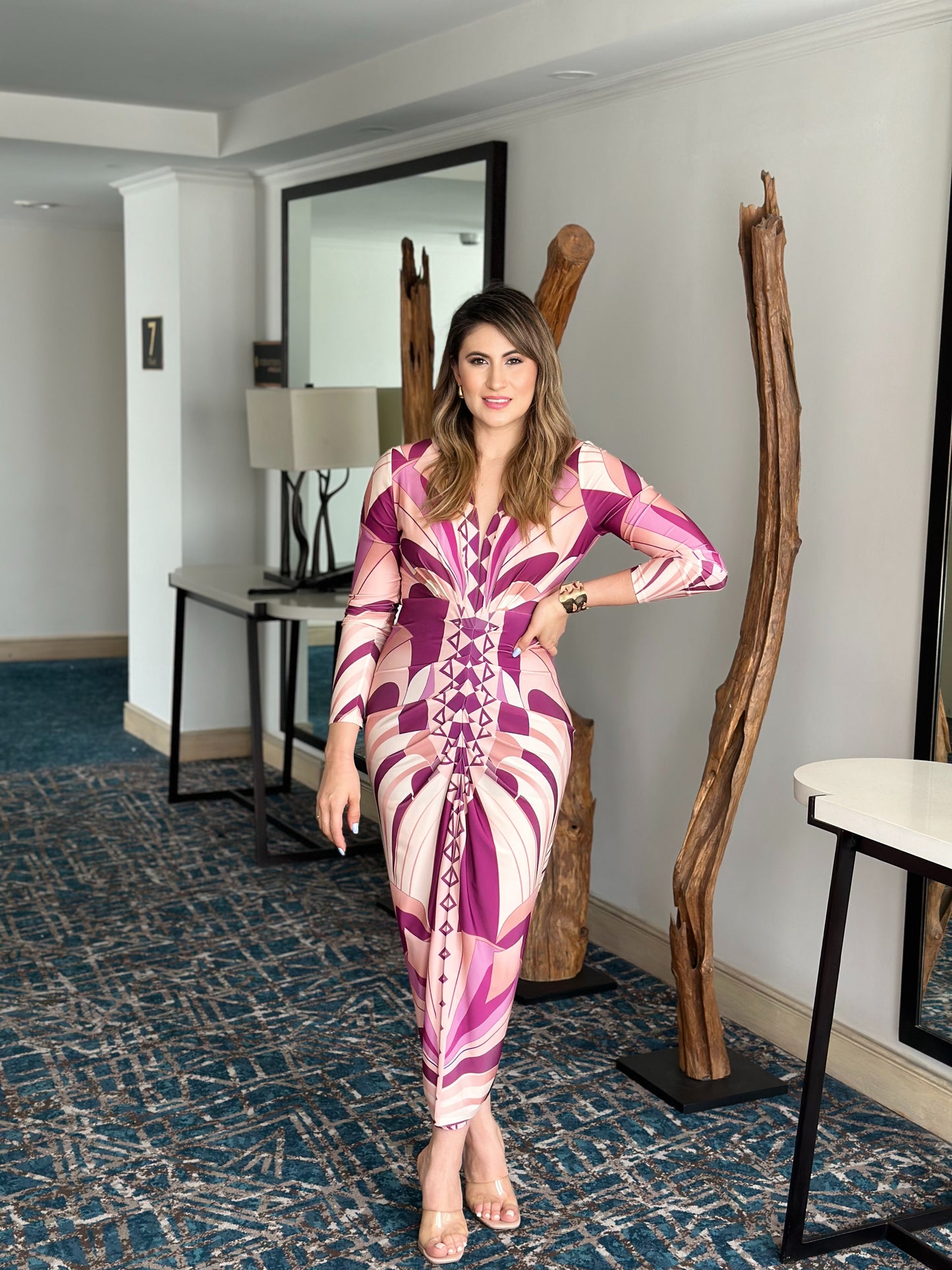 3570c Vestido Paola Rosa