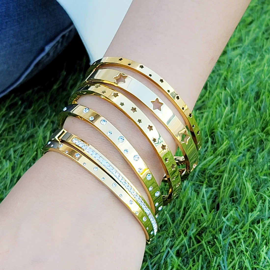 816BR029 Pulsera baño de oro
