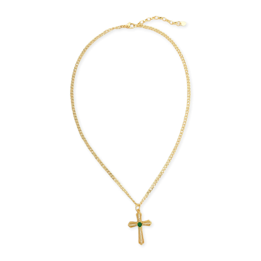 ANK525 cadena Cruz baño de oro